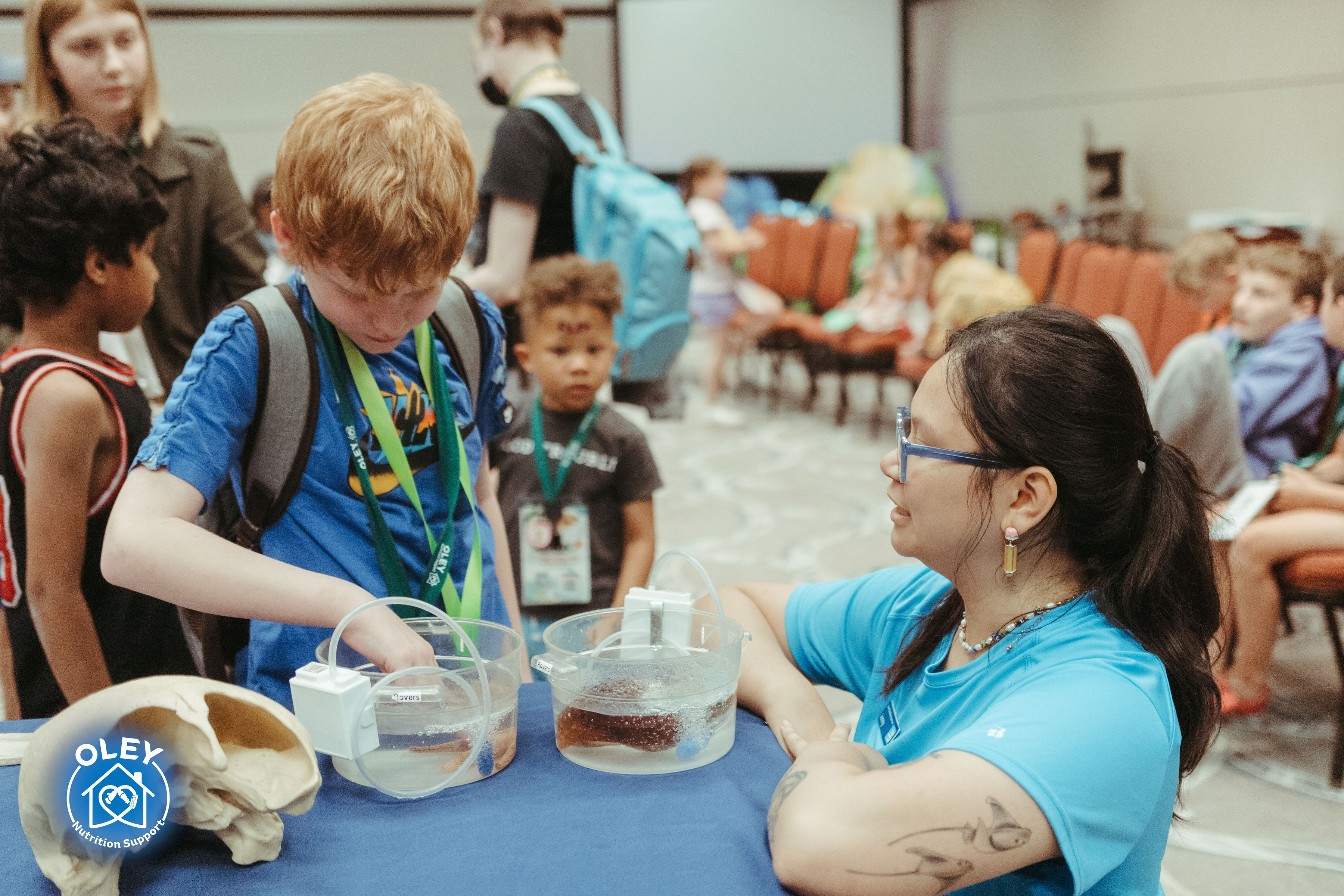Child participating in a hands-on learning activity